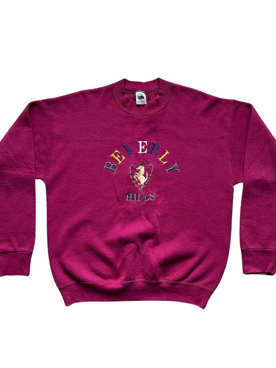 Fruit of the Loom Other - Vintage Beverly Hills Maroon Crewneck Sweatshirt - Men’s Large